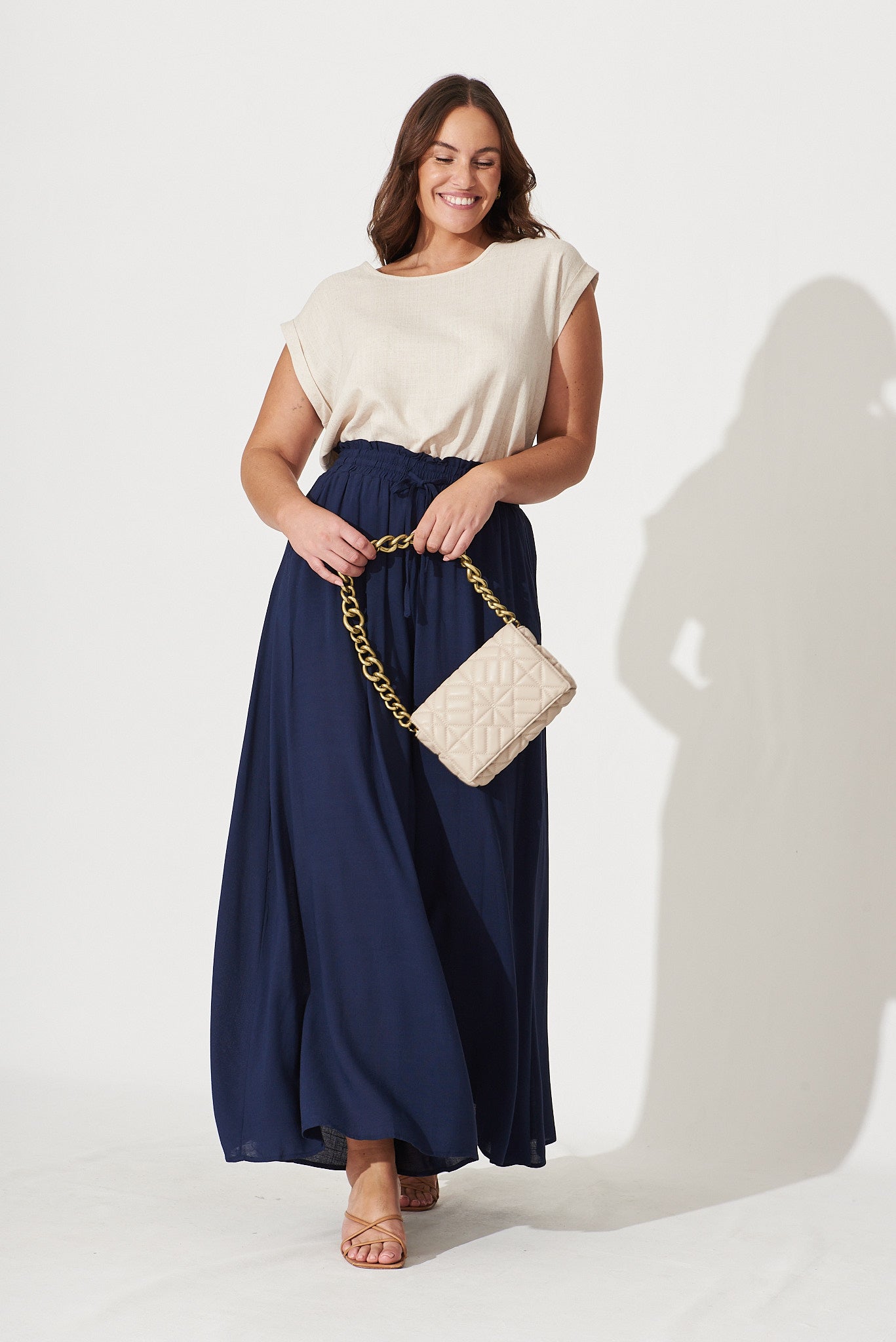 Rejina Top In Oatmeal Linen Blend - Image 6