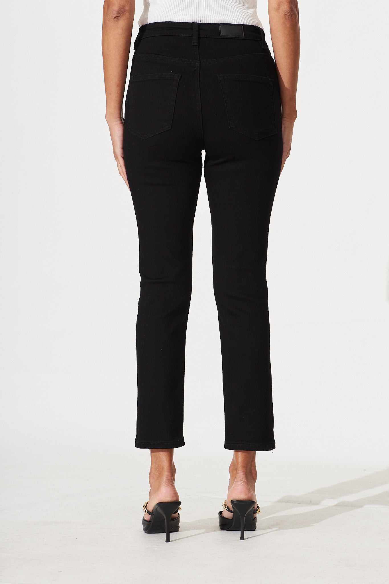 Ace Mid Rise Straight Leg Jean In Black Denim - Image 6