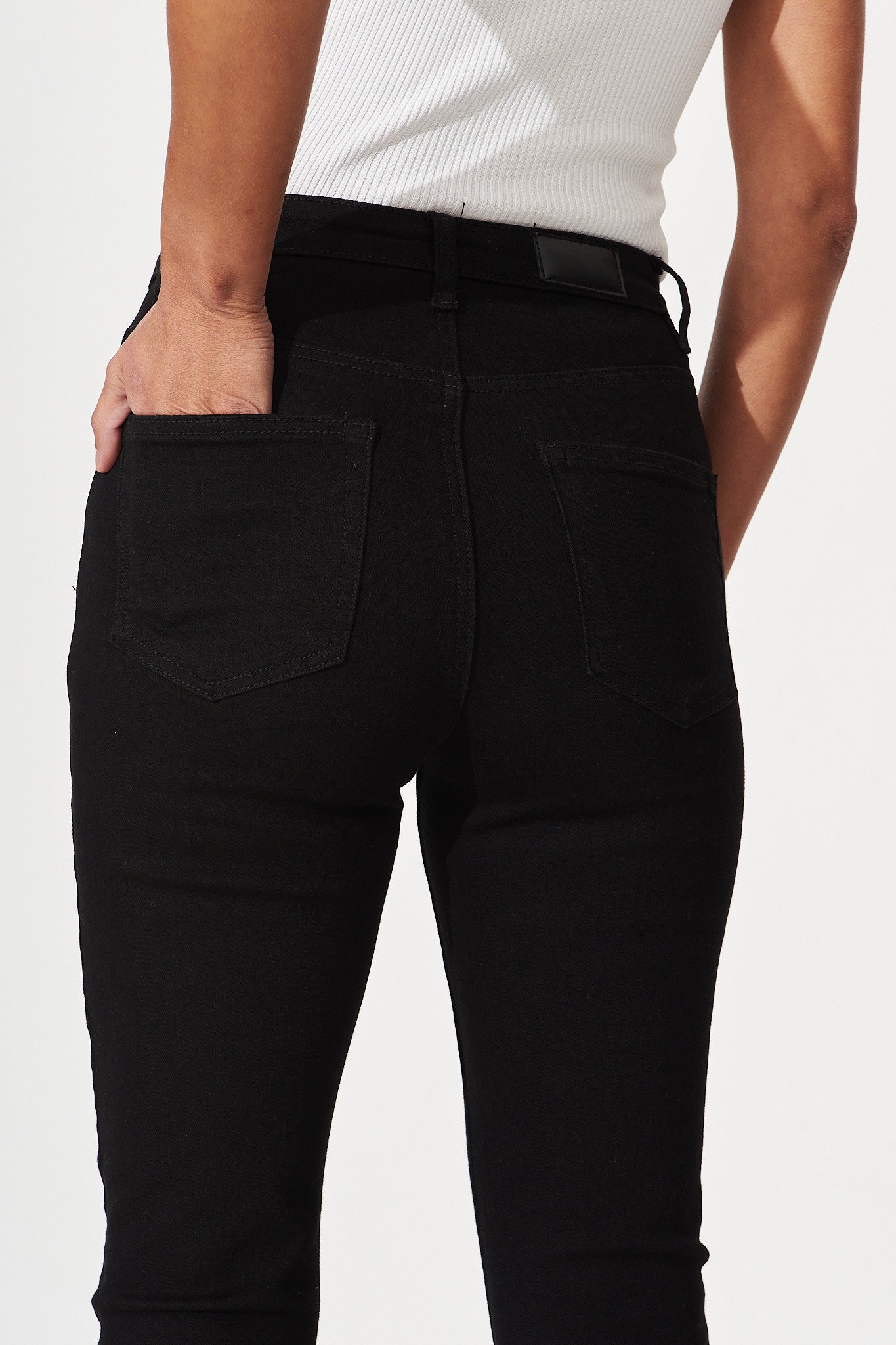 Ace Mid Rise Straight Leg Jean In Black Denim - Image 8