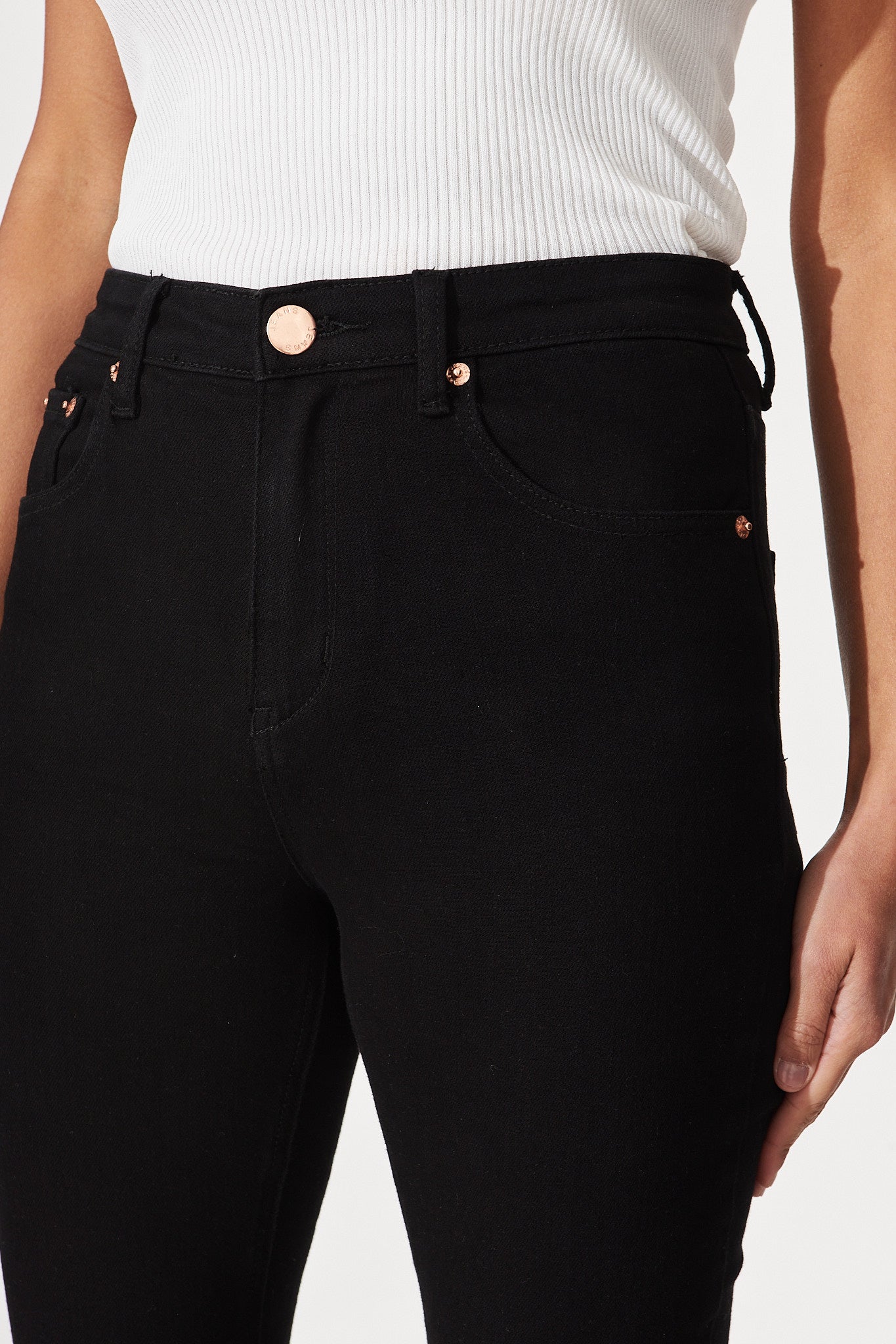 Ace Mid Rise Straight Leg Jean In Black Denim - Image 9