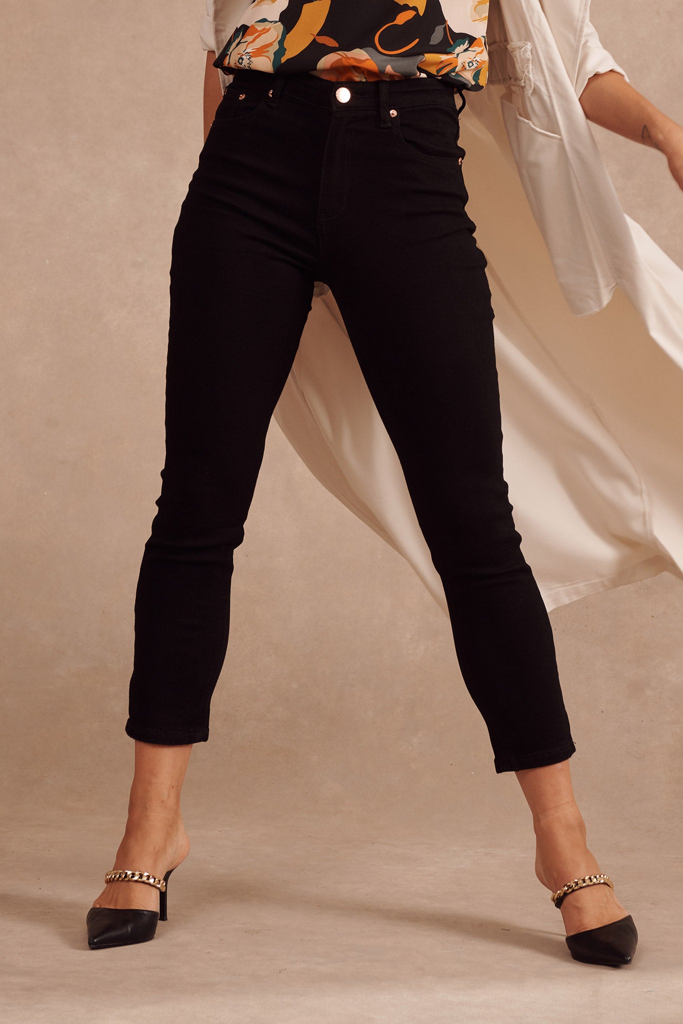 Ace Mid Rise Straight Leg Jean In Black Denim - Image 2