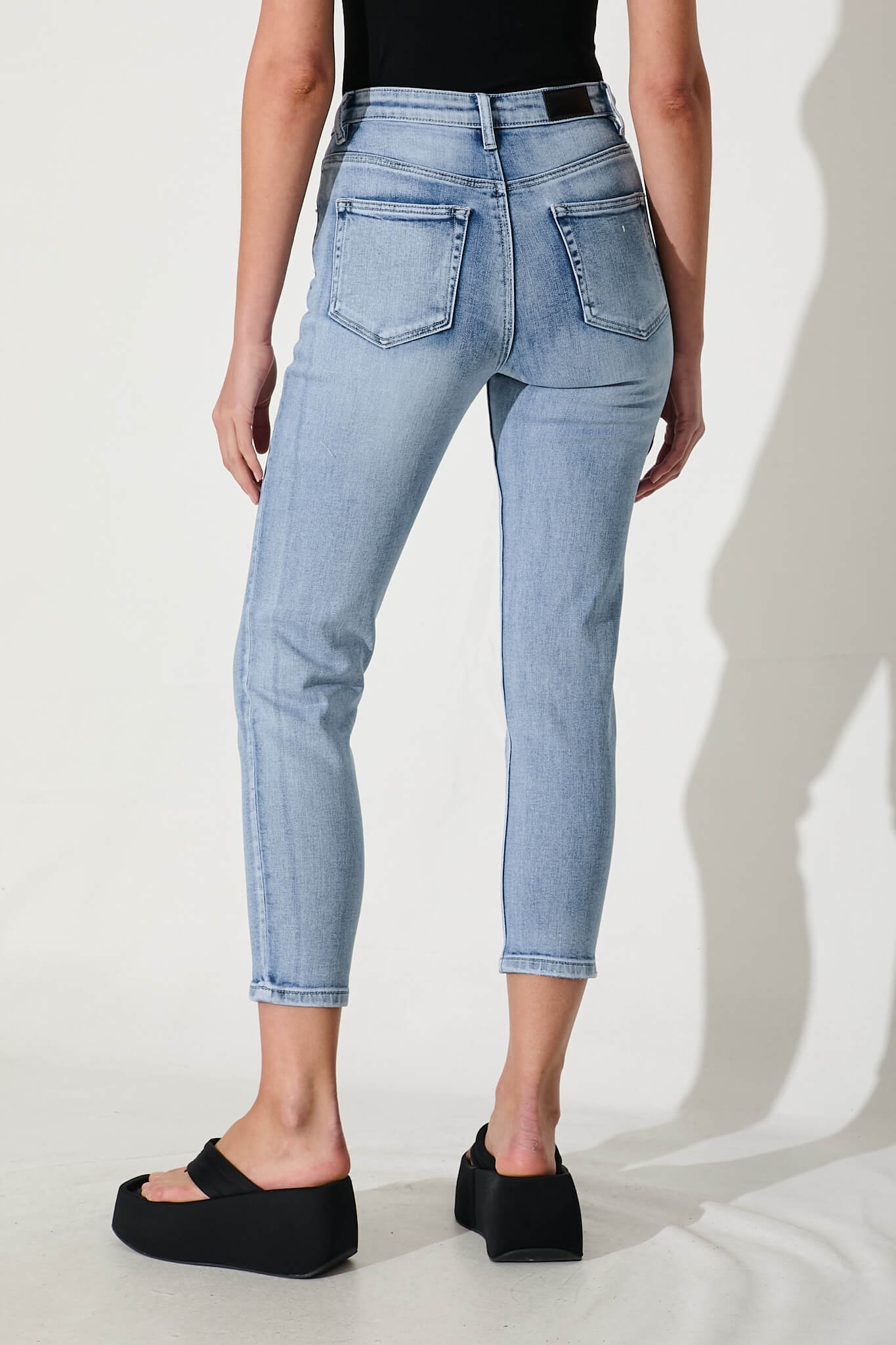 Ace Mid Rise Straight Leg Jean In Mid Blue Denim - Image 5