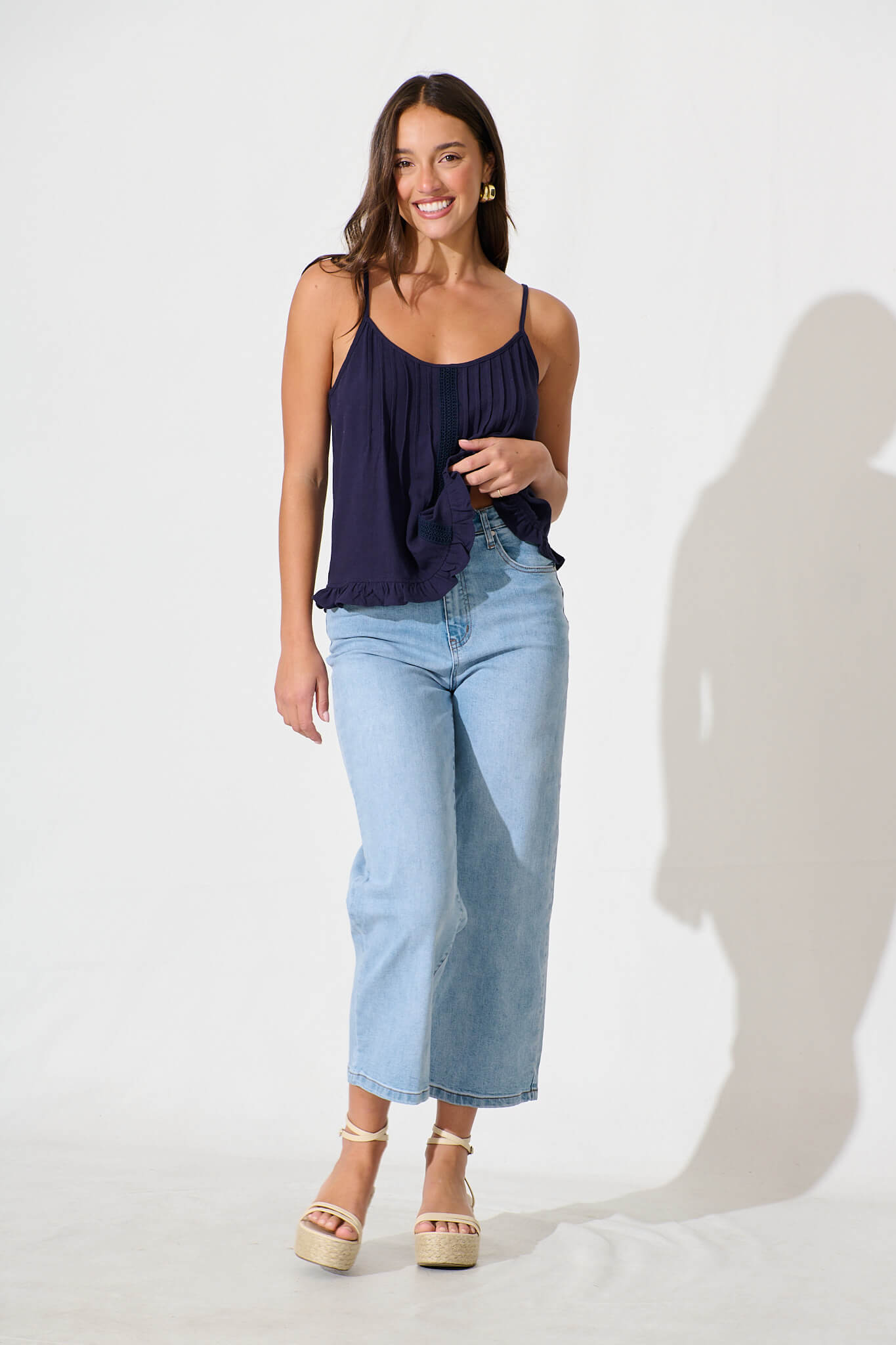 Aidy High Rise Relaxed Leg Crop Jean in Light Blue Denim - Image 4