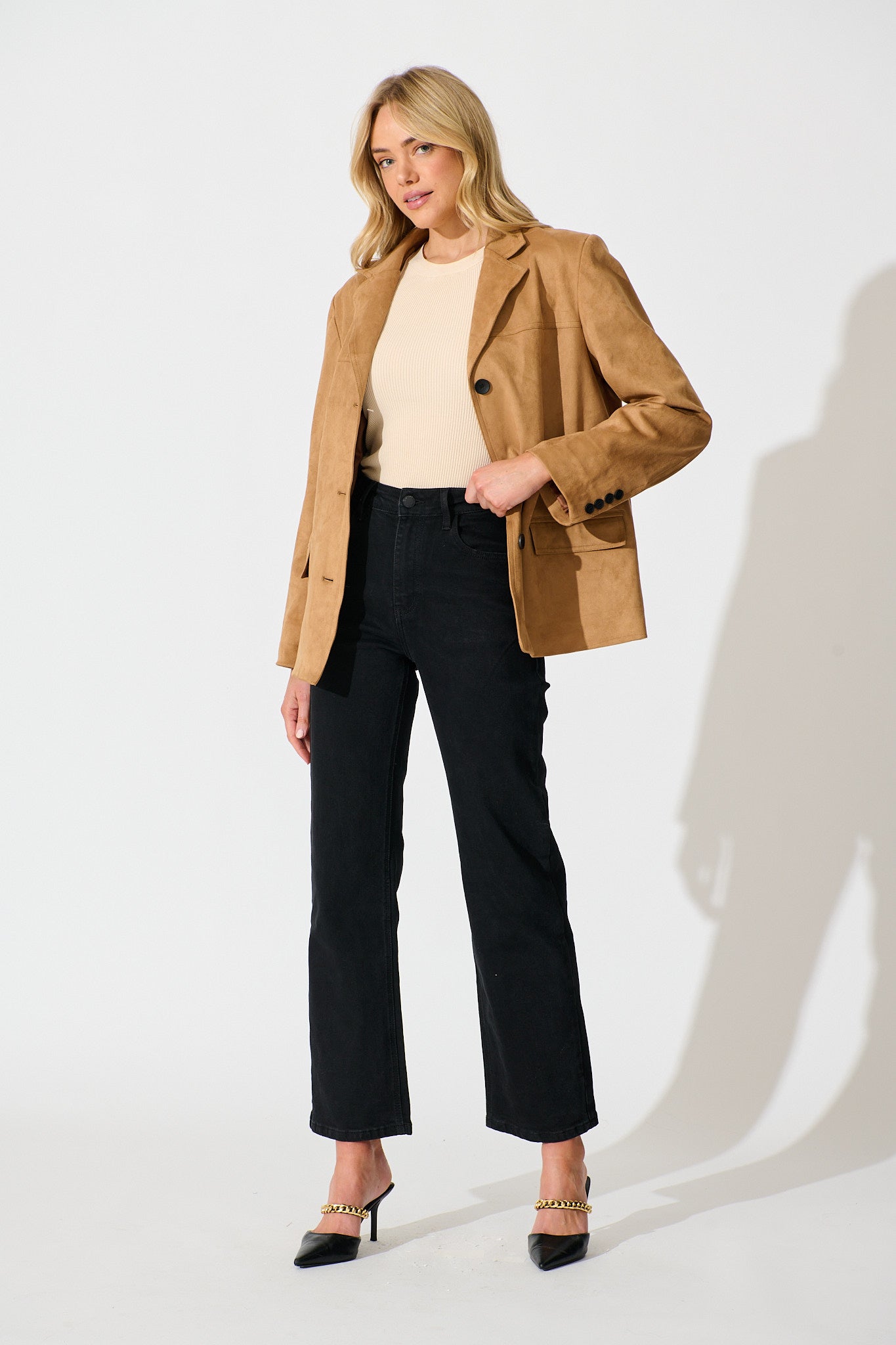 Atwood High Rise Relaxed Leg Jean in Black Denim - Image 7
