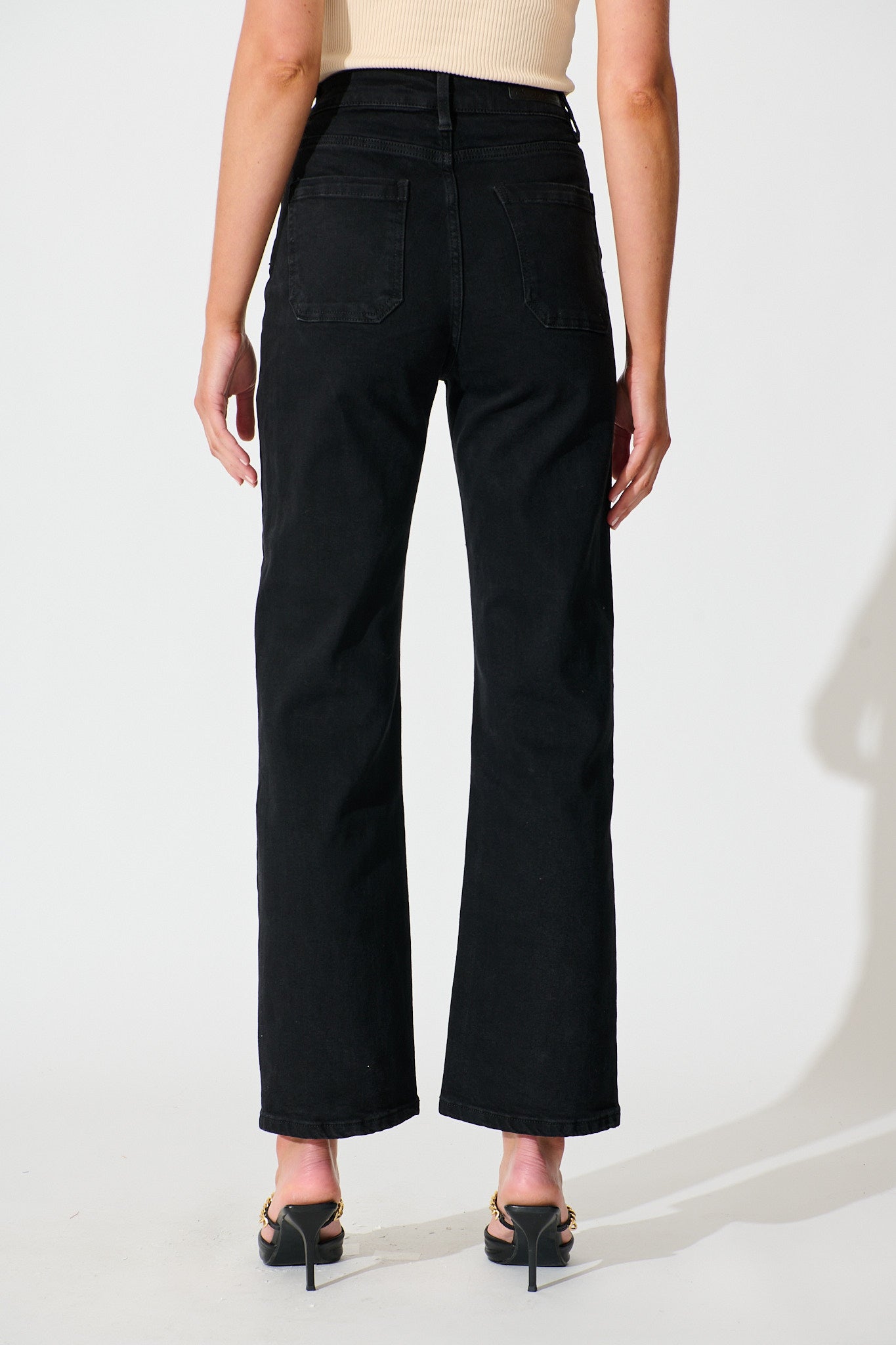 Atwood High Rise Relaxed Leg Jean in Black Denim - Image 6
