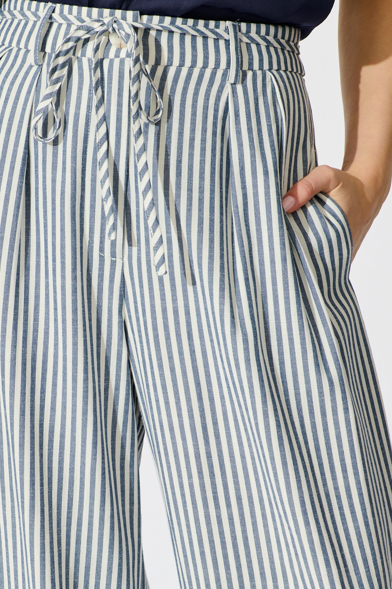 Amoura Pant in Blue Stripe - Image 6
