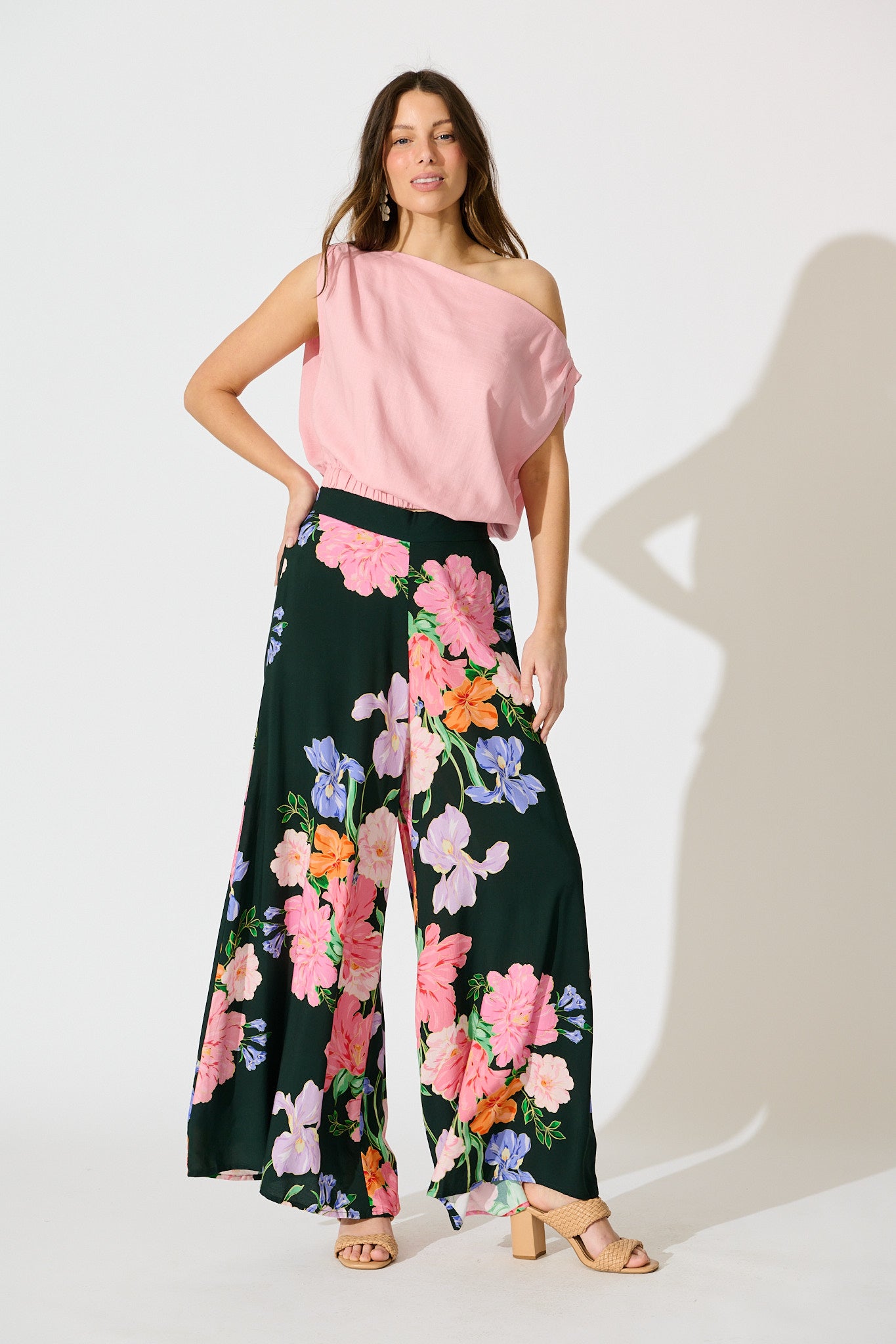 Amara Garden Pant in Green with Multi Floral - Image 8