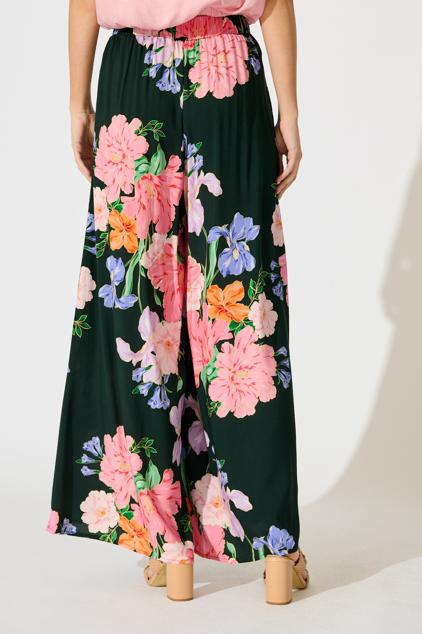 Amara Garden Pant in Green with Multi Floral - Image 7