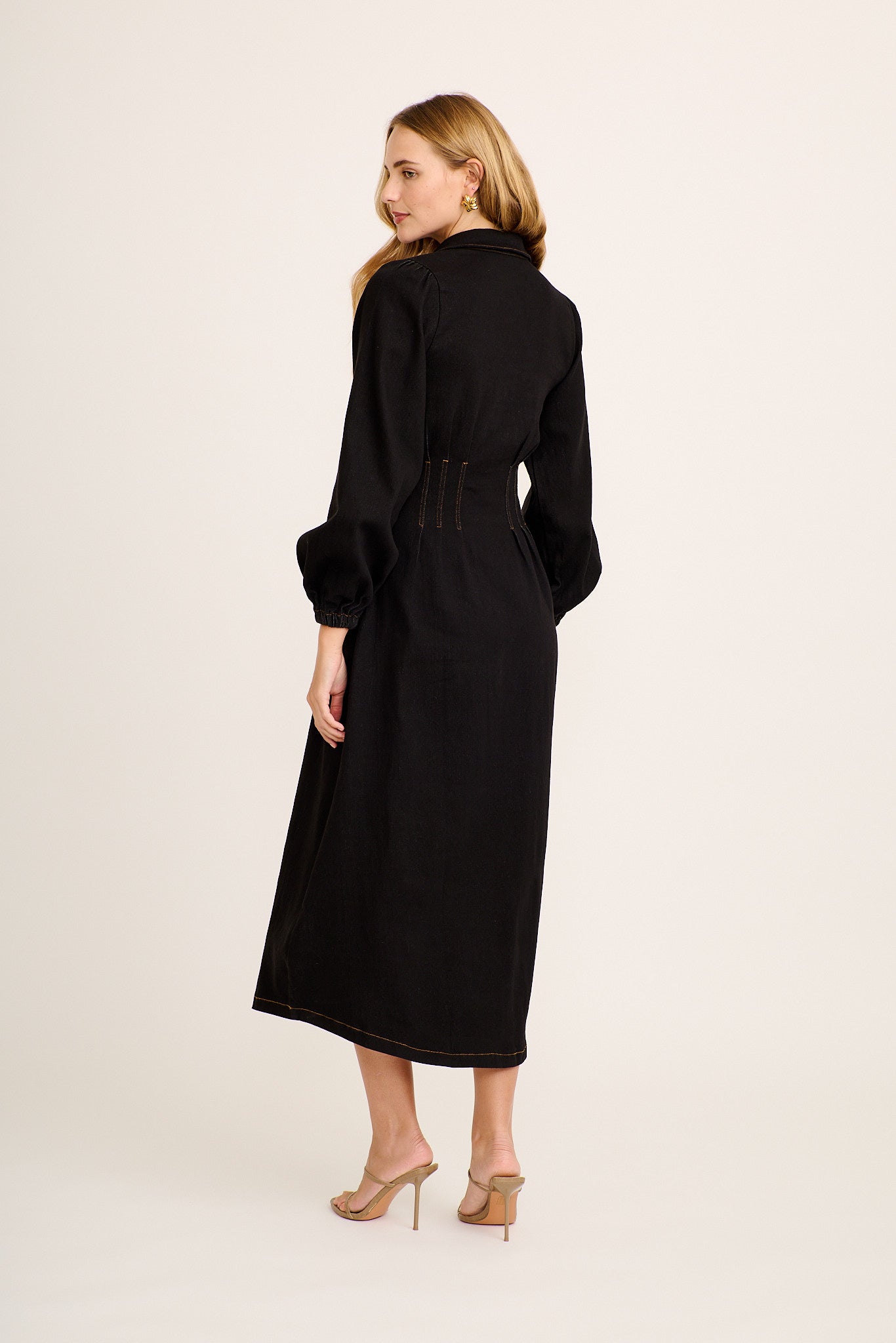 Avenue Maxi Dress in Black Denim - Image 4