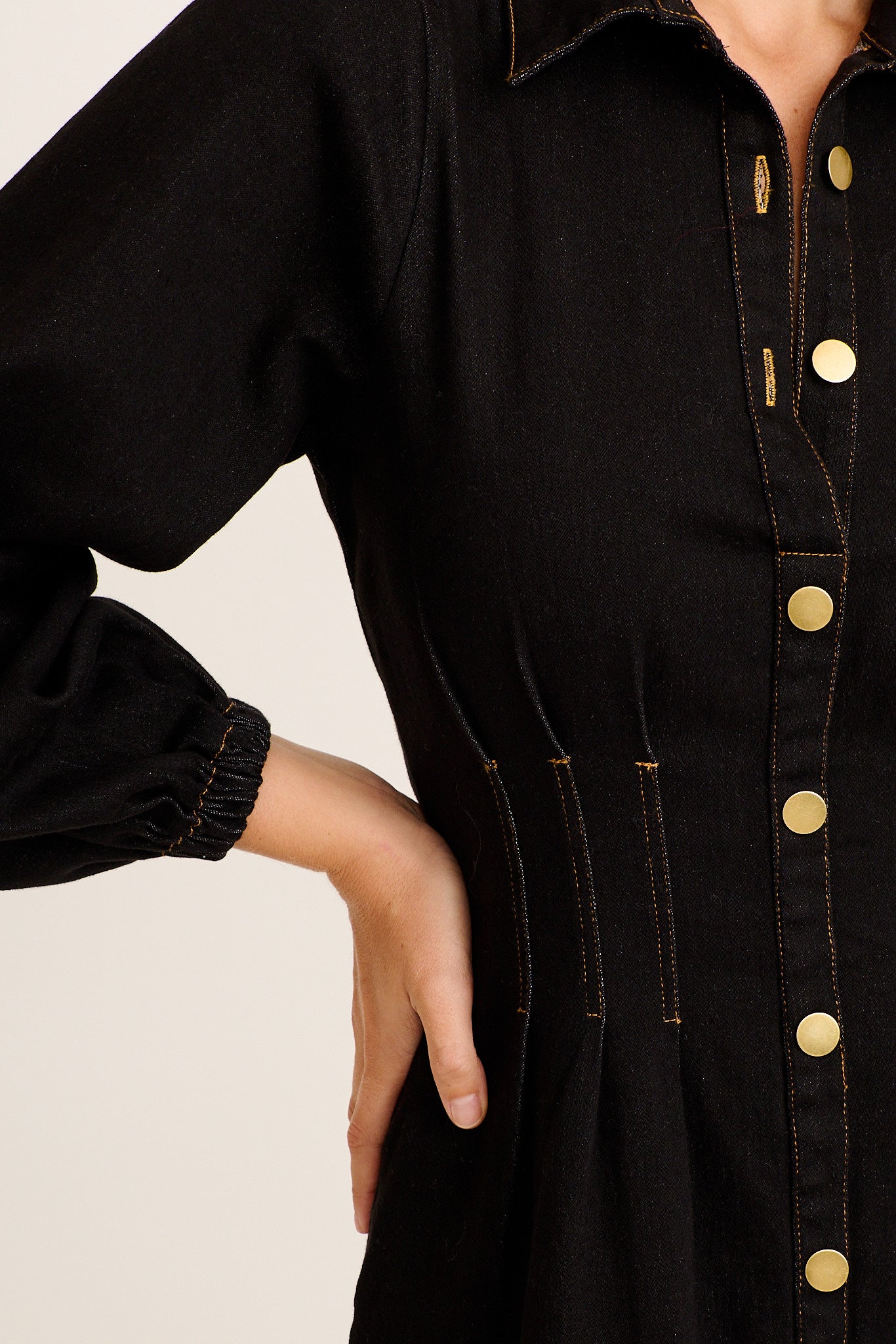 Avenue Maxi Dress in Black Denim - Image 5
