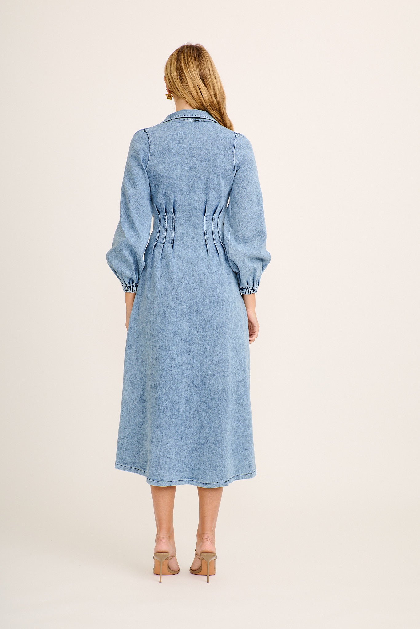 Avenue Maxi Dress in Blue Denim - Image 4