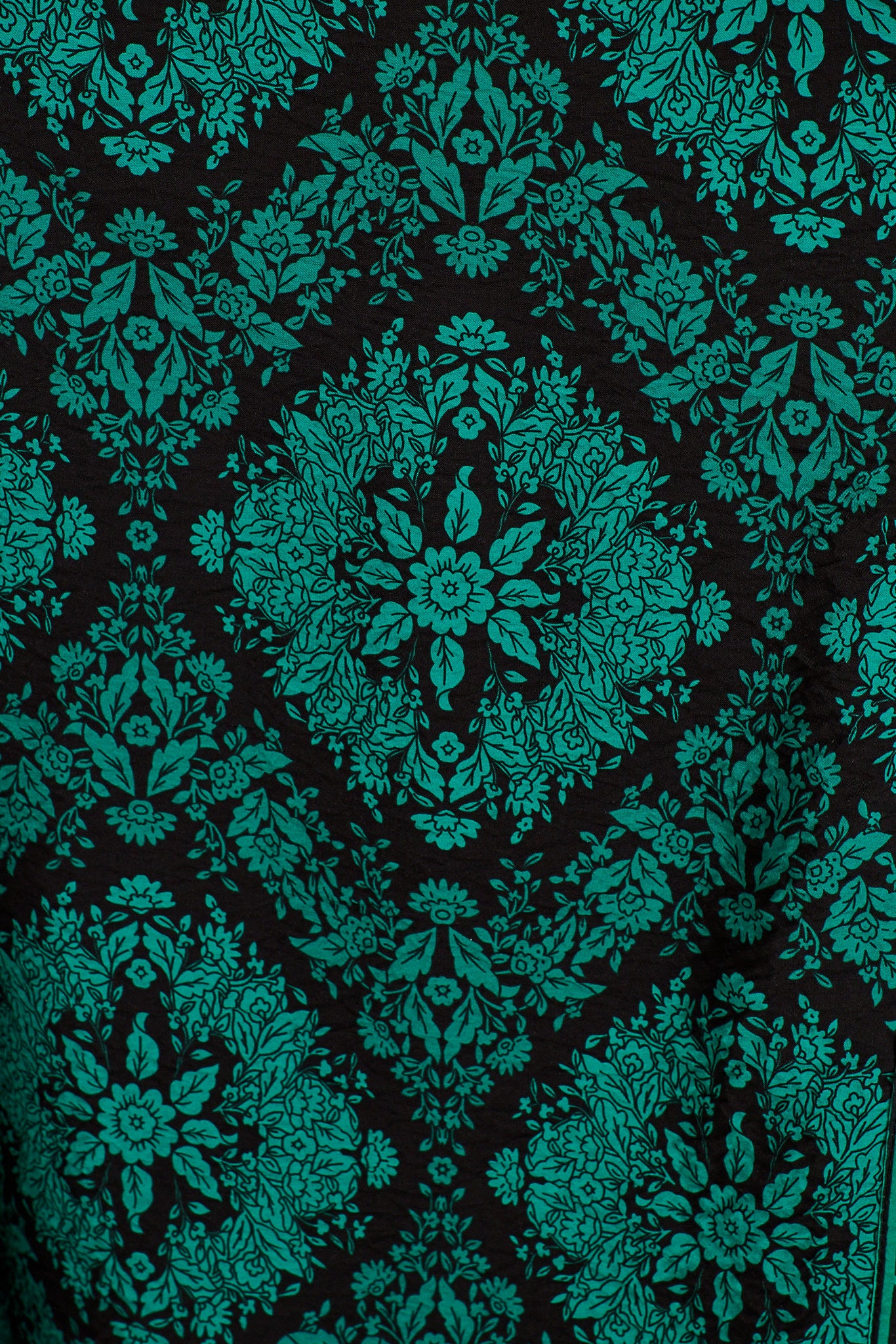 Evelina Midi Dress in Black with Emerald Floral - Image 6