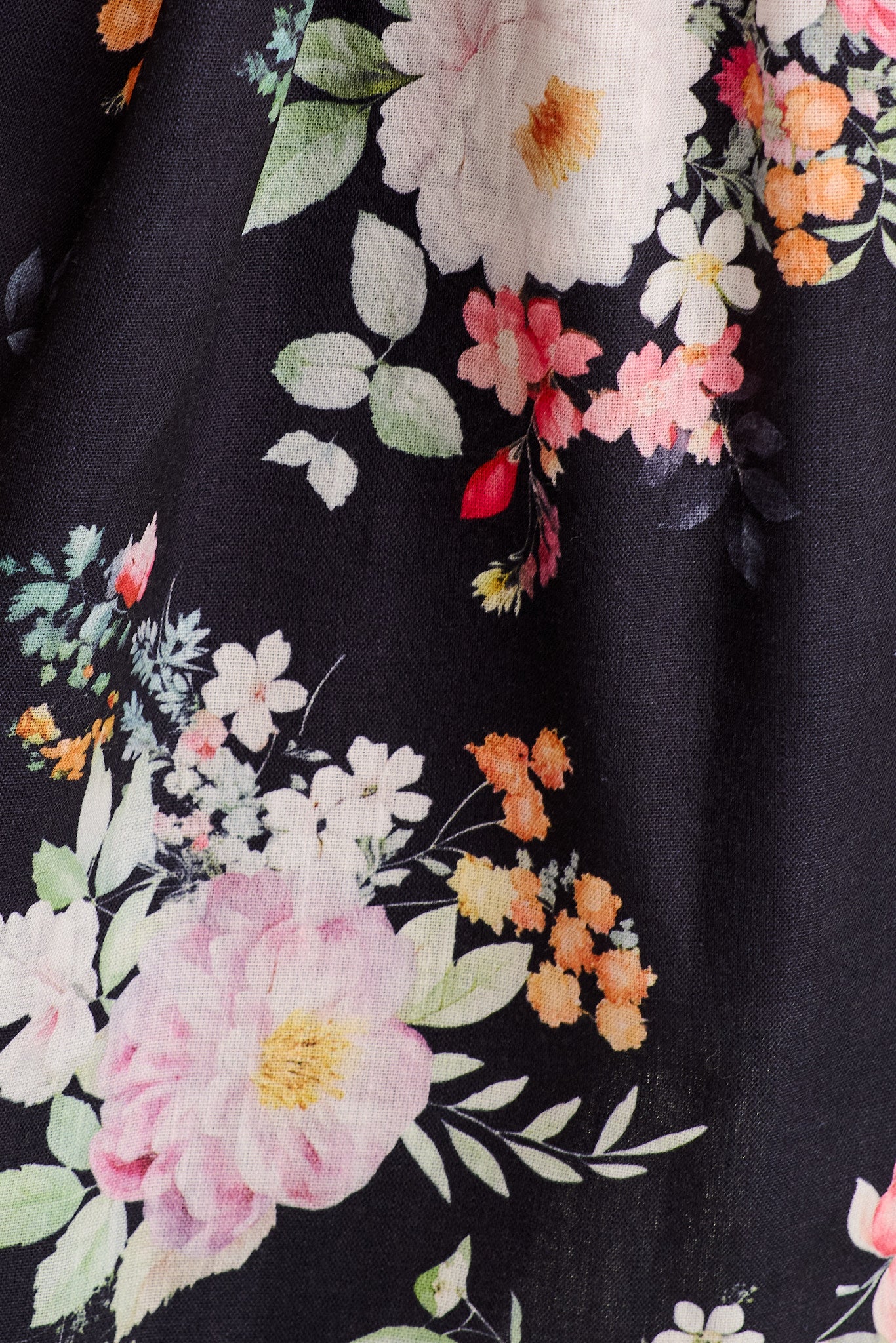 Modern Grace Shirt Dress in Black Floral Linen Blend - Image 6