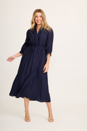 Perez Midi Dress in Navy
