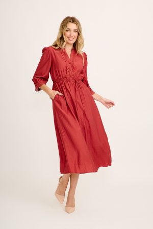 Perez Midi Dress in Rust