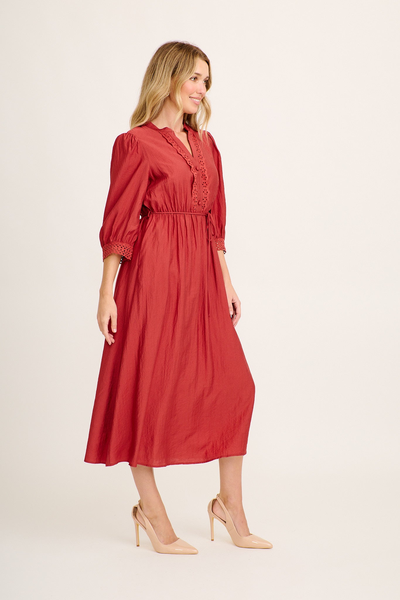 Perez Midi Dress in Rust - Image 4