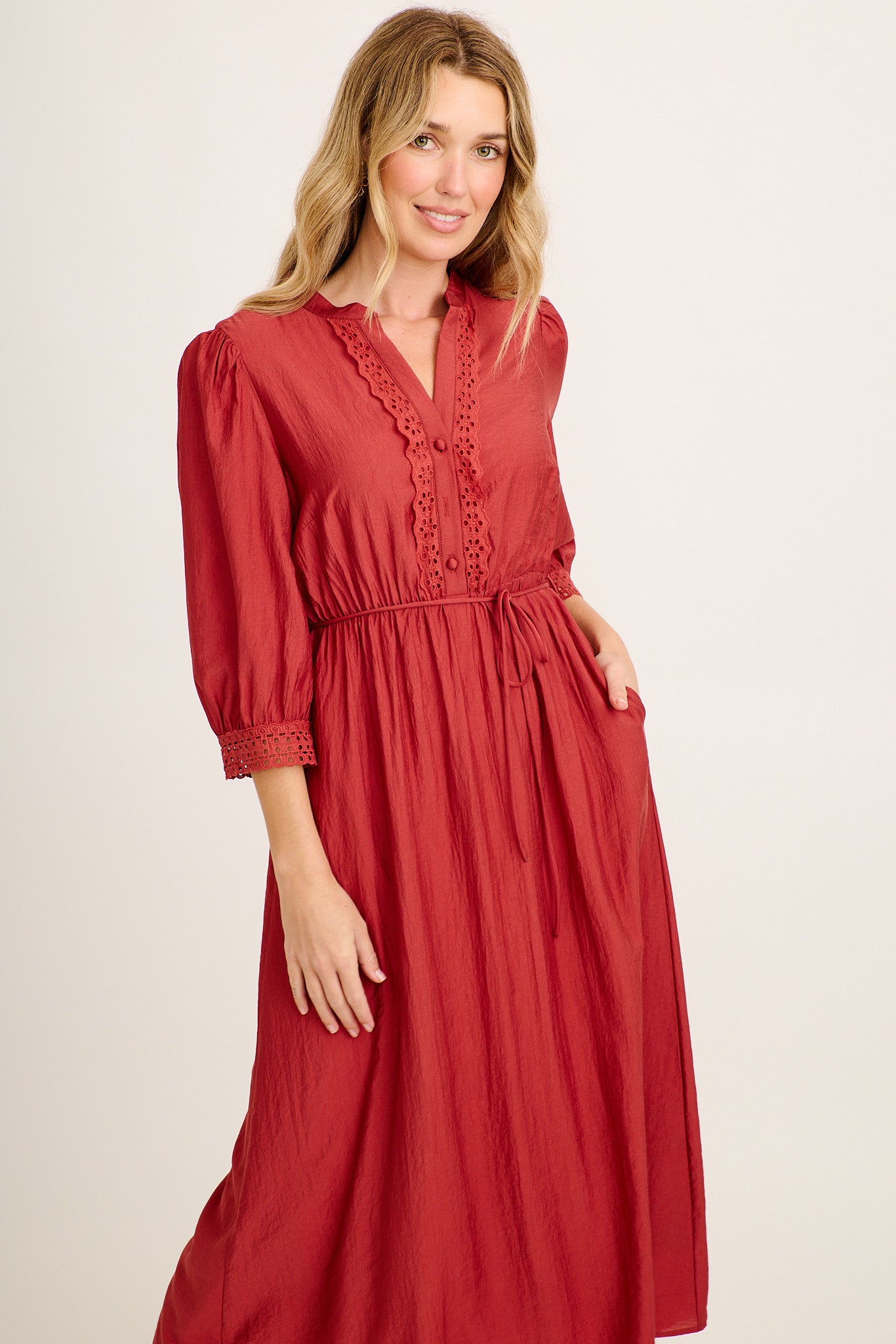 Perez Midi Dress in Rust - Image 3
